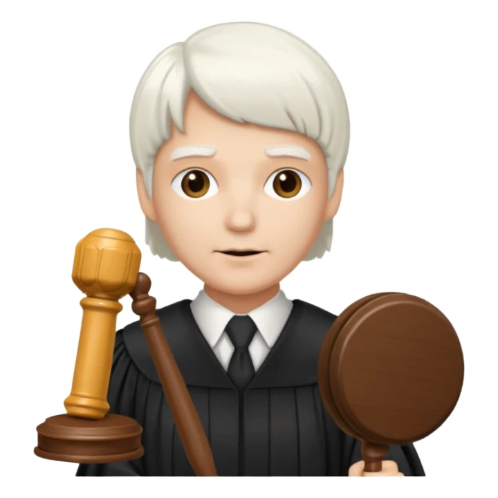 Judge with white wig and gavel sticker