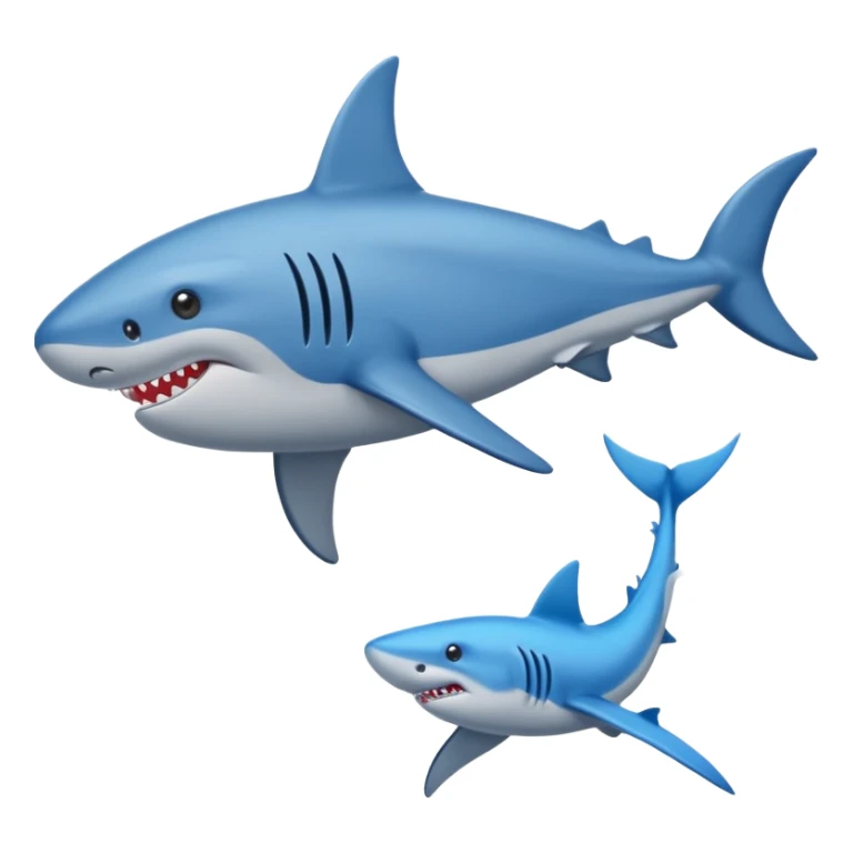 Un tiburón parado con zapatillas azules sticker