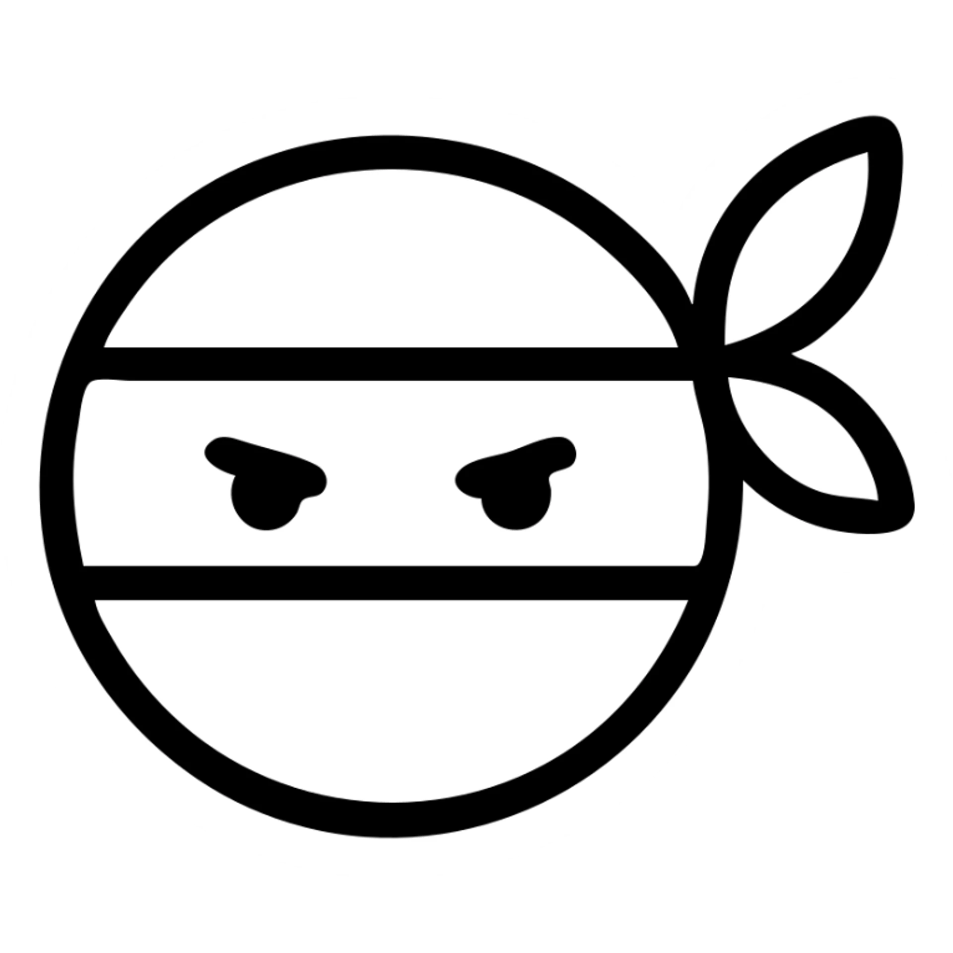 ninja head icon bold outline sticker