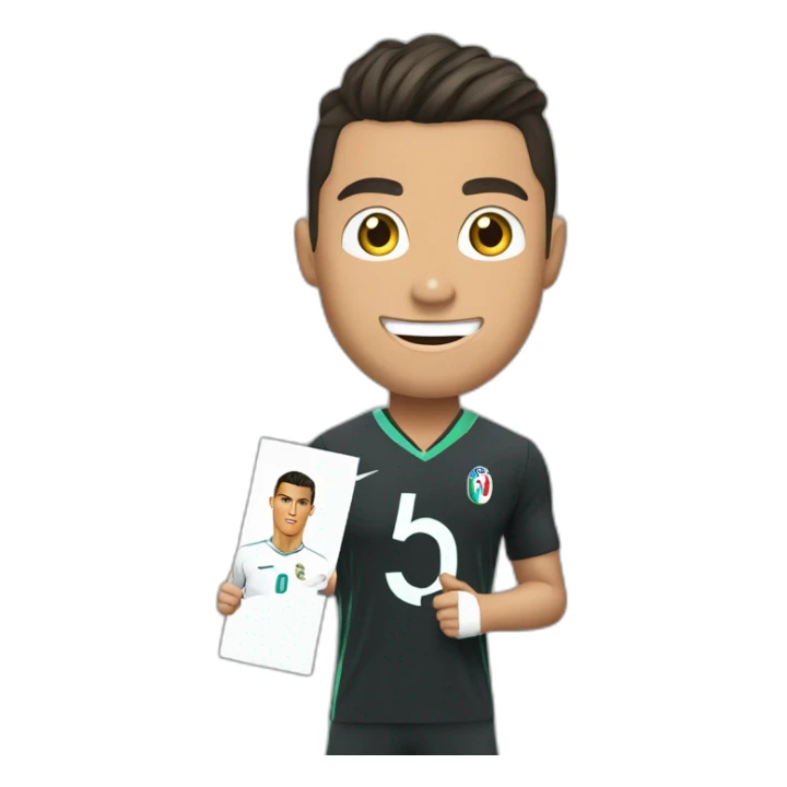 Cristiano Ronaldo holding a sign with Abdul Latif written on it sticker