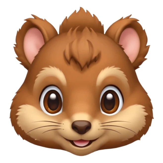 squirrel head, cute, smile, big eyes, furry, fluffy sticker