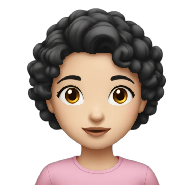 cute daughter with white skin and black hair sticker