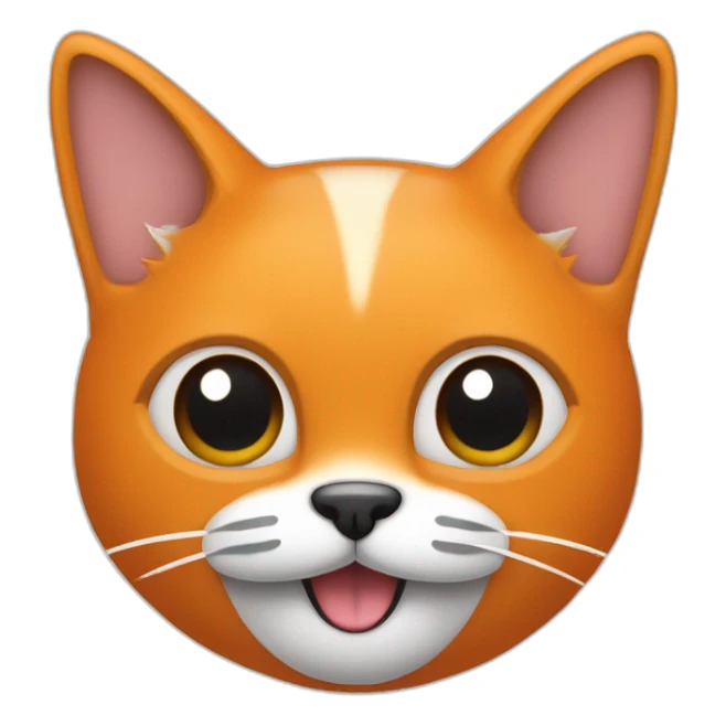 gato naranja con bigotes largos jugando  sticker