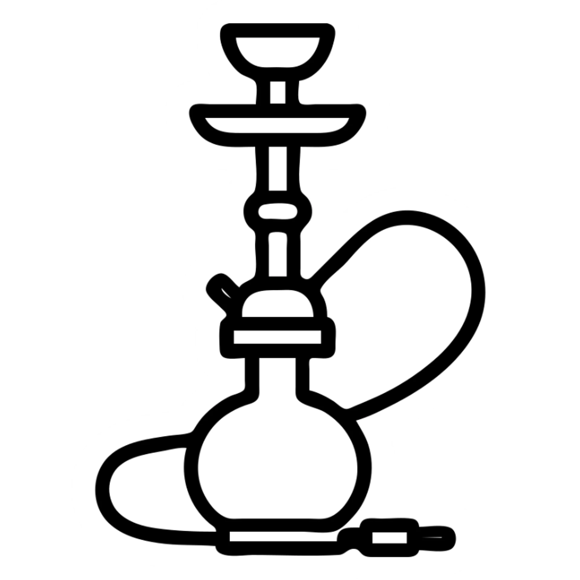 simple black outline minimal hookah sticker