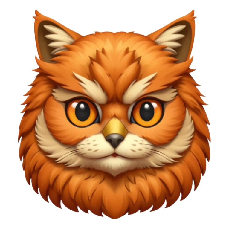 A cat's head and a owls body sticker