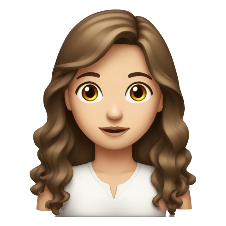 brown-haired girl portrait  bangs and beautiful eyes long hair sticker