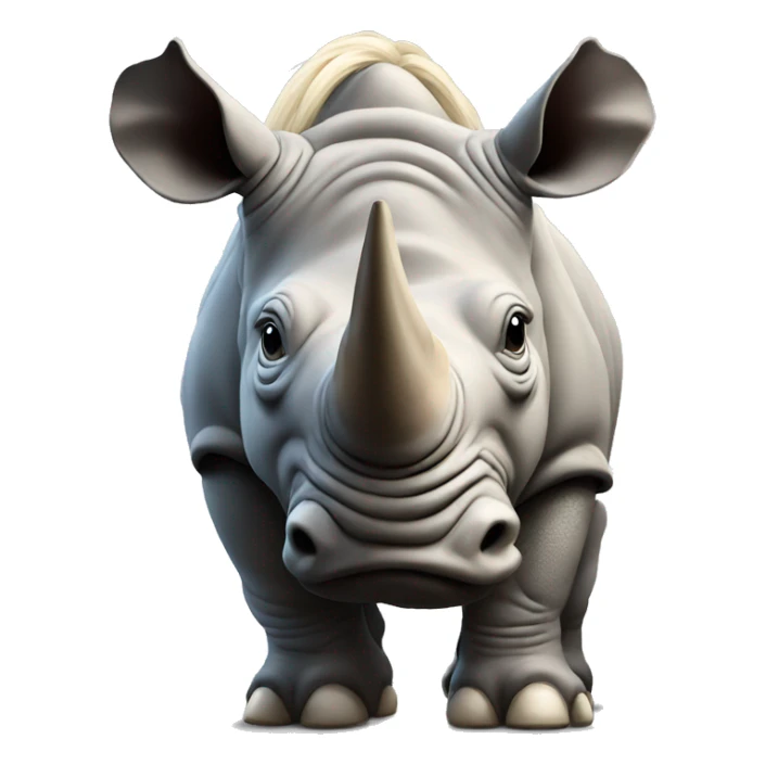 Rhino with long blond hair sticker