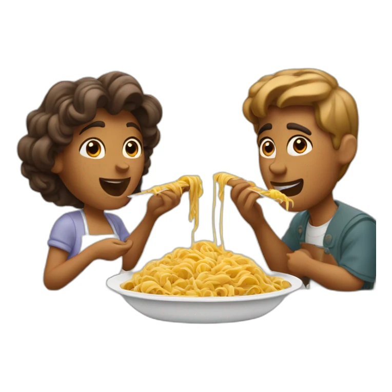couple eating pasta like lady and the tramp sticker