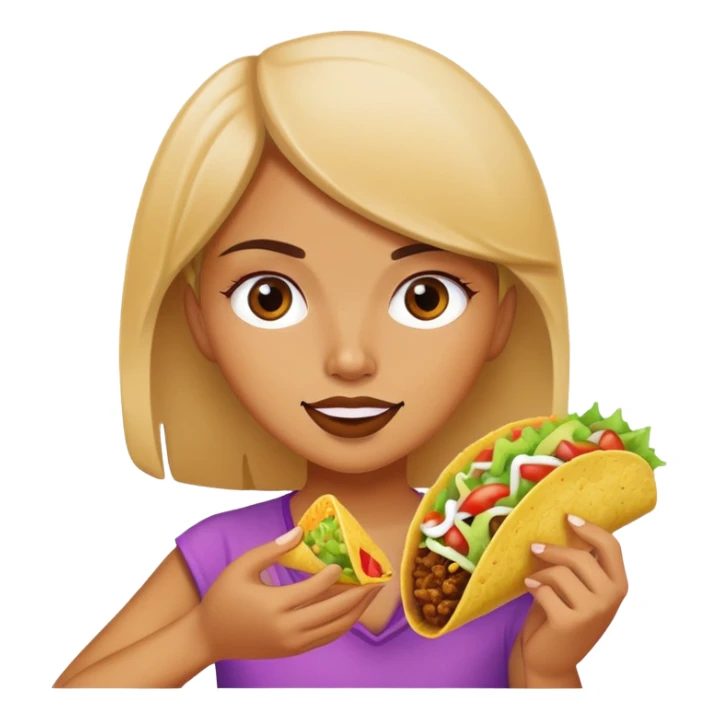girl eating a taco sticker