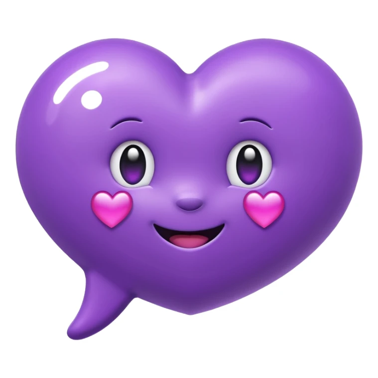 chat bubble emoji with a purple heart inside of it sticker
