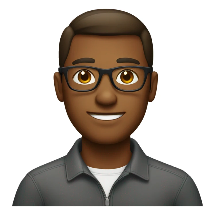 male with glasses in shop sticker