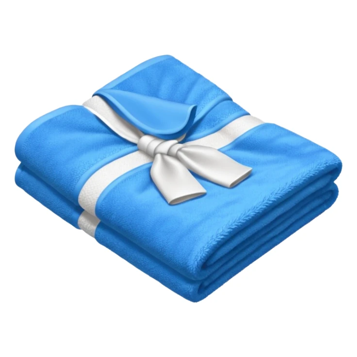 blue hotel room towel sticker