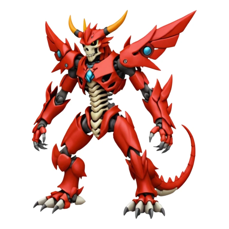 Digitigrade Cool Badass Skeletal Wargreymon-Guilmon-Pokémon-Digimon-Fakémon-fusion-hybrid-creature sticker