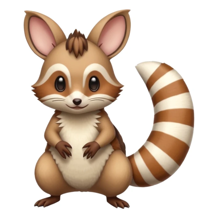 Numbat-Minccino-Furret-fusion-hybrid, full body sticker