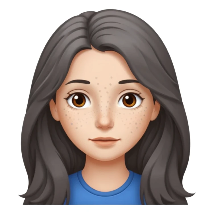 brunette girl long hair with gray hairs sticker