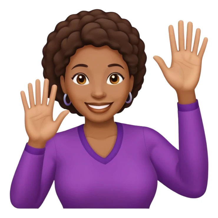 African American waving mom sticker