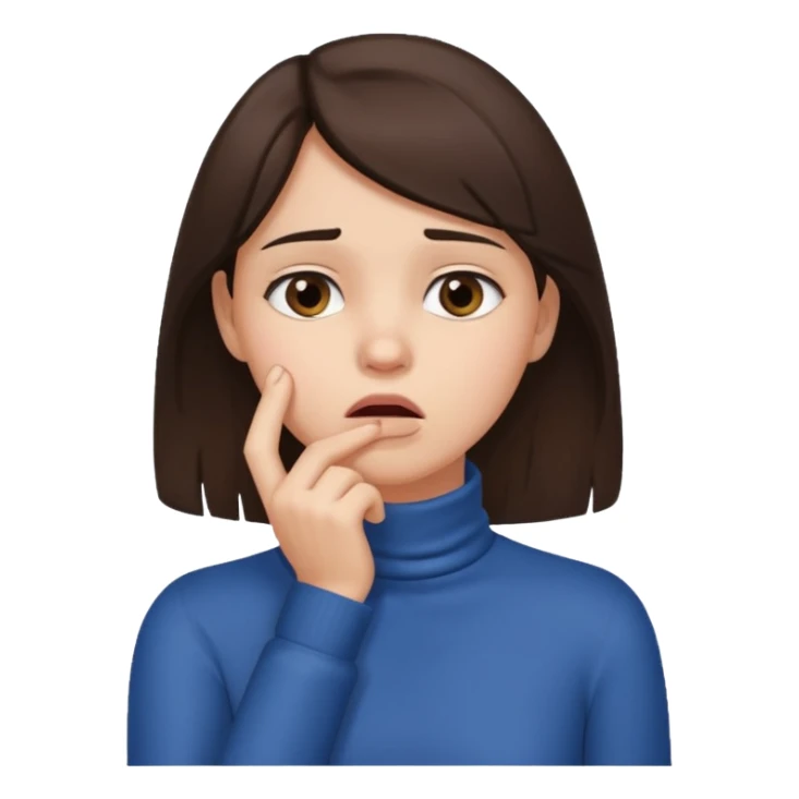 Brunette girl with hand on throat sticker