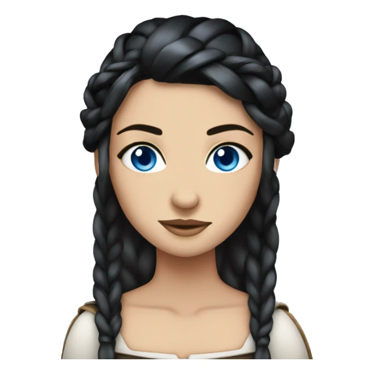 Shield maiden with Black hairbraid and blue eyes sticker