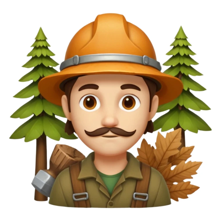 forest carpenter portrait, head and shoulders only, natural wooden accessories, leaf details, earthy tones, nature-crafted vibe, 3D cartoon, mobile game icon style, clean background, no text, no watermark
 sticker