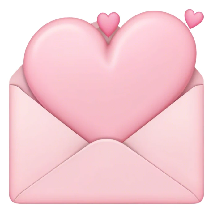 romantic letter with pastel pink hearts sticker