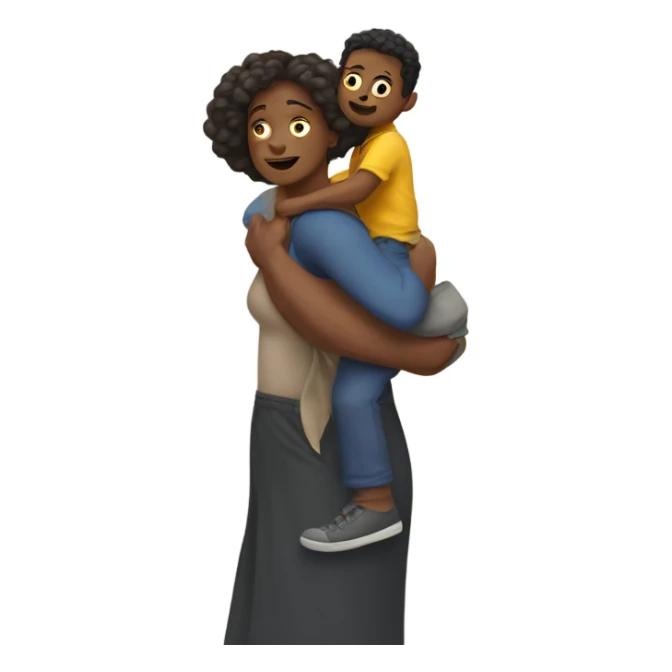 Giant woman carrying small man on her shoulder  sticker