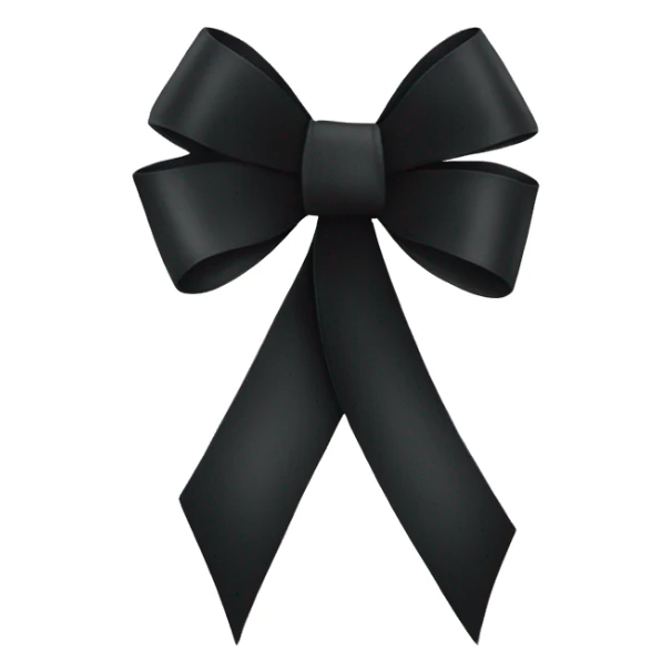 black ribbon tied in a bow sticker