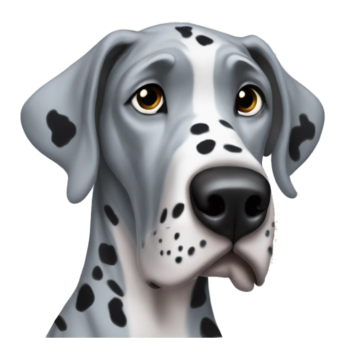 Gray Great Dane with black spots and blue eyes sticker