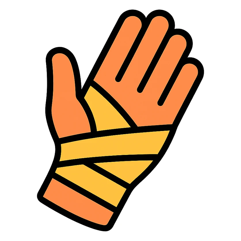 colored bandaged hand icon sticker