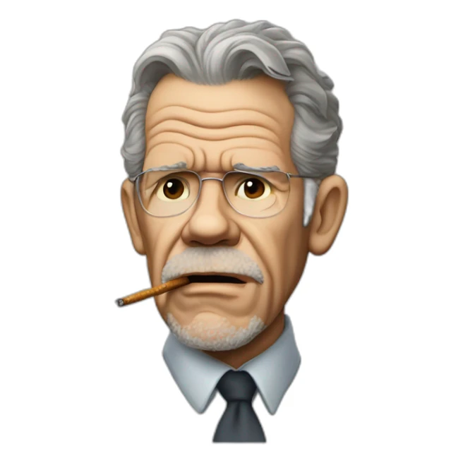 alexander van der bellen, realistic, smoking, looking angry sticker