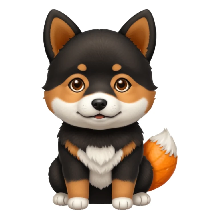 black shiba baby dog sticker