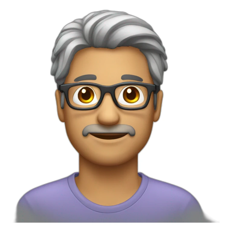 hombre de 36 años con pelo corto gris y gafas  sticker