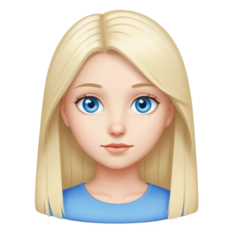 girl with blue eyer, straight fair hair sticker