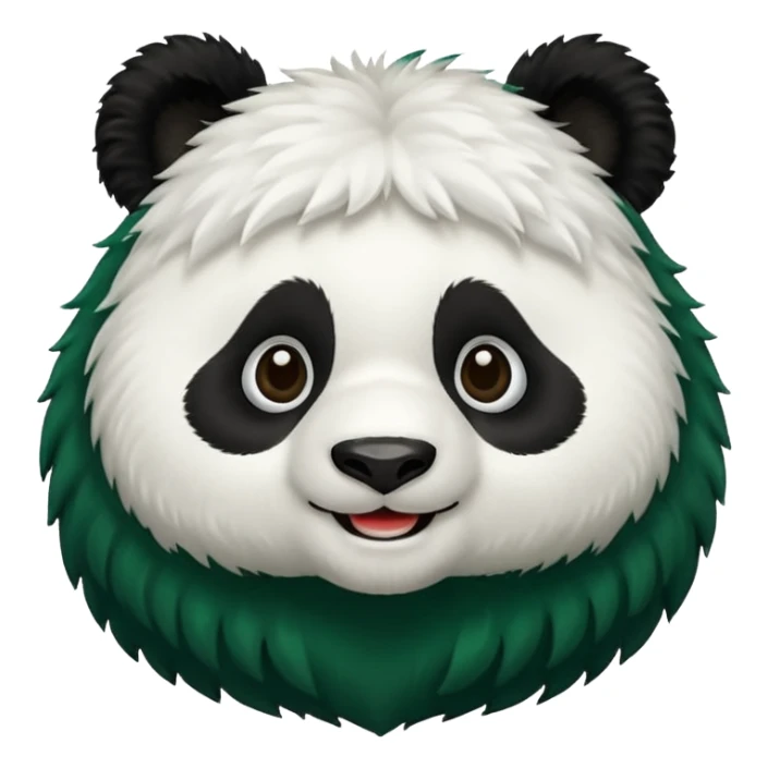 make a cute dark green panda emoji sticker