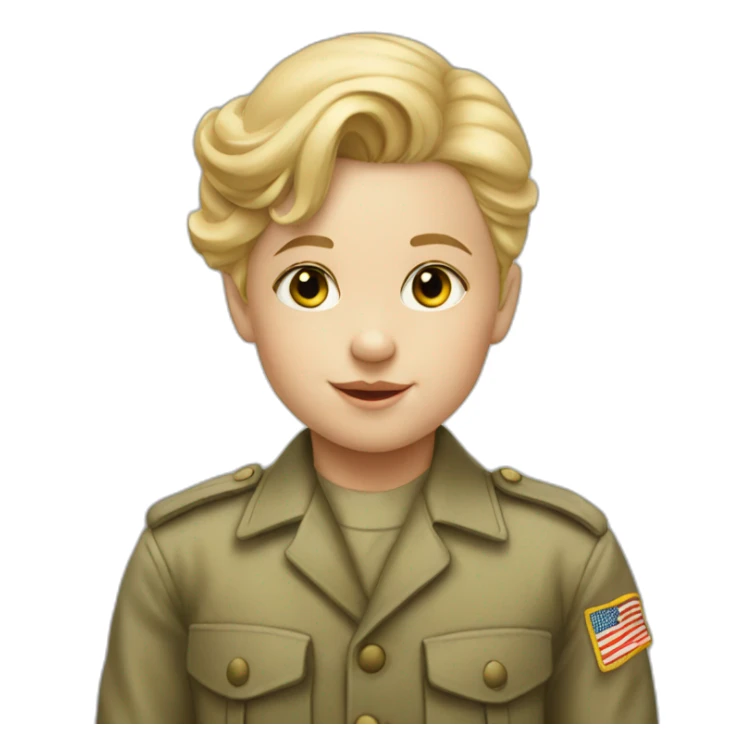 blonde hair young child WWII no uniform sticker