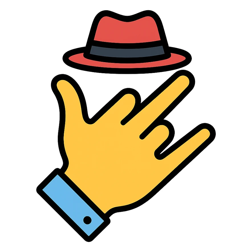 gangster hand gesture color outline icon style sticker