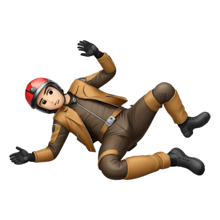 a motorcyclist lying on the ground who has just fallen sticker