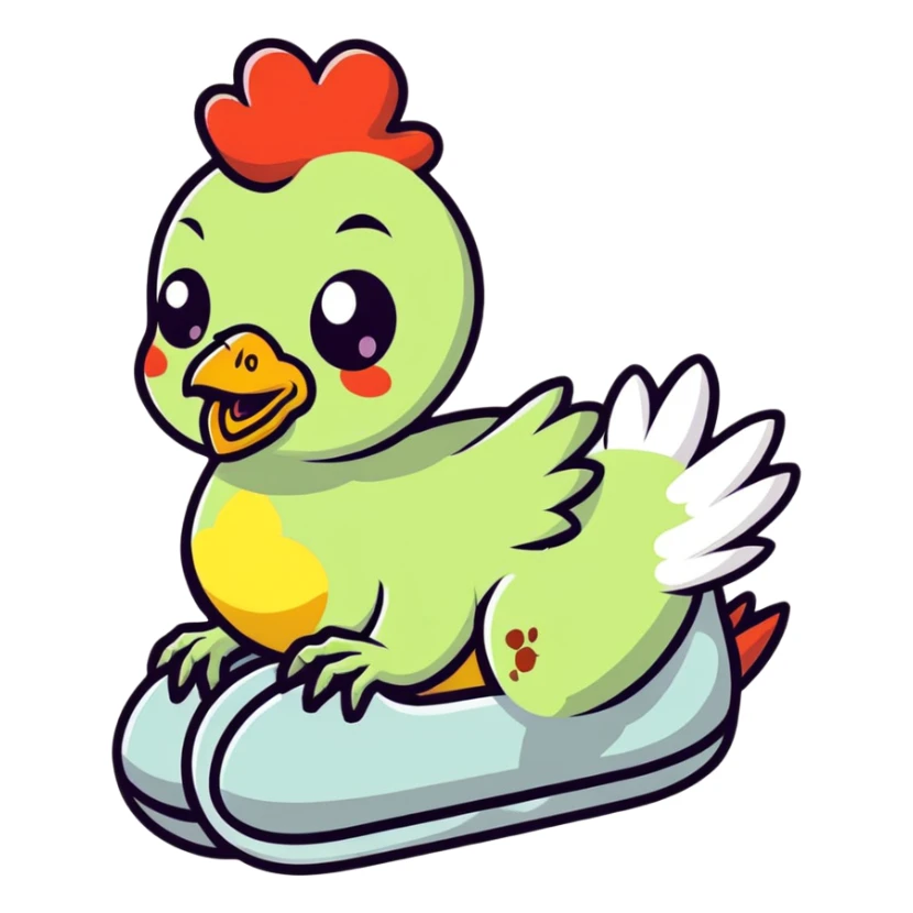 A baby zombie riding a chicken  sticker