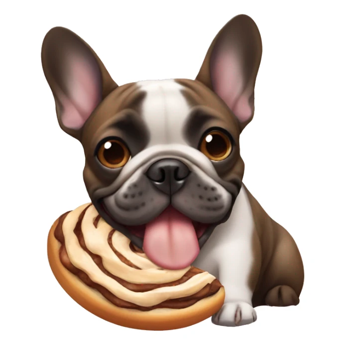 French bulldog with cinnamon roll sticker