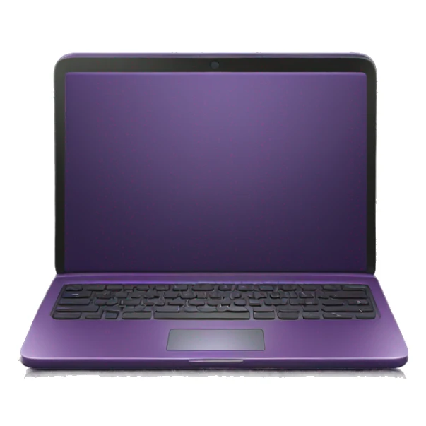 Dark plum purple laptop with black keyboard  sticker