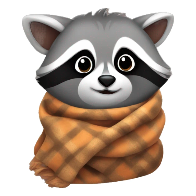 Cute raccoon in blanket sticker