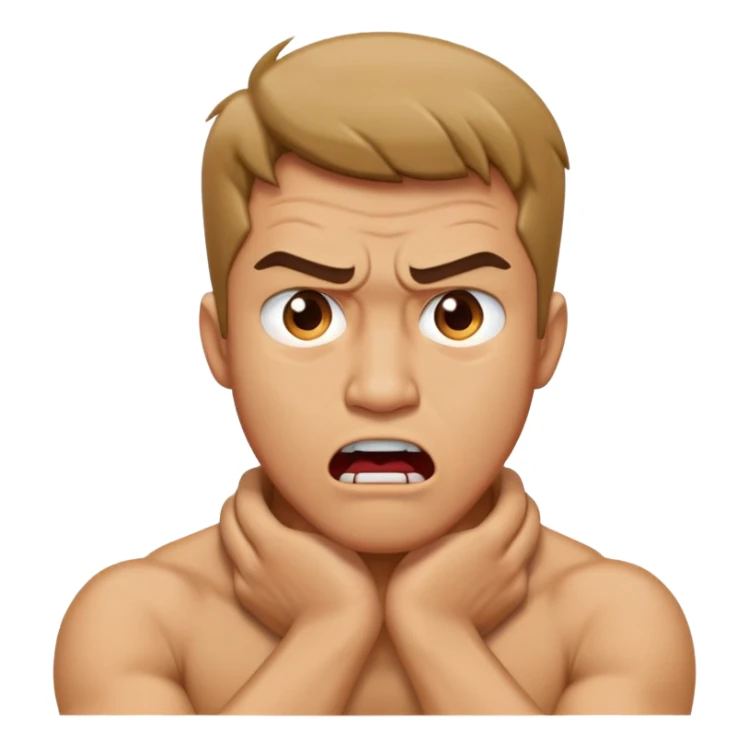 man with arms crossed on neck looking angry with mouth open sticker