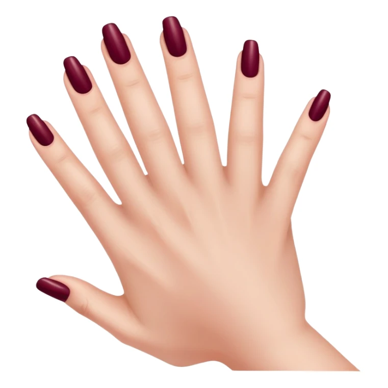 Hand with five fingers in Burgundy manicure  sticker