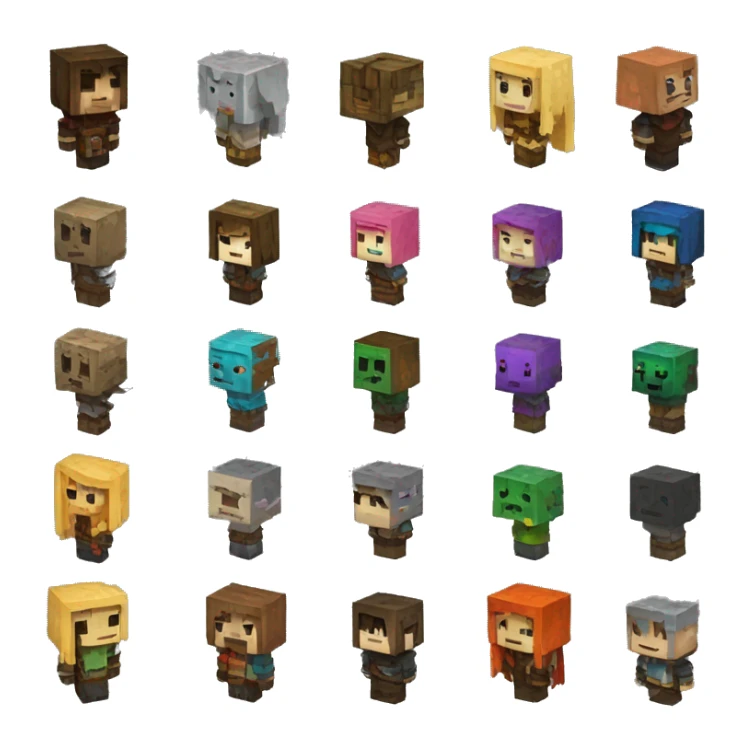 Minecraft style statue of dungeons and dragons characters  sticker