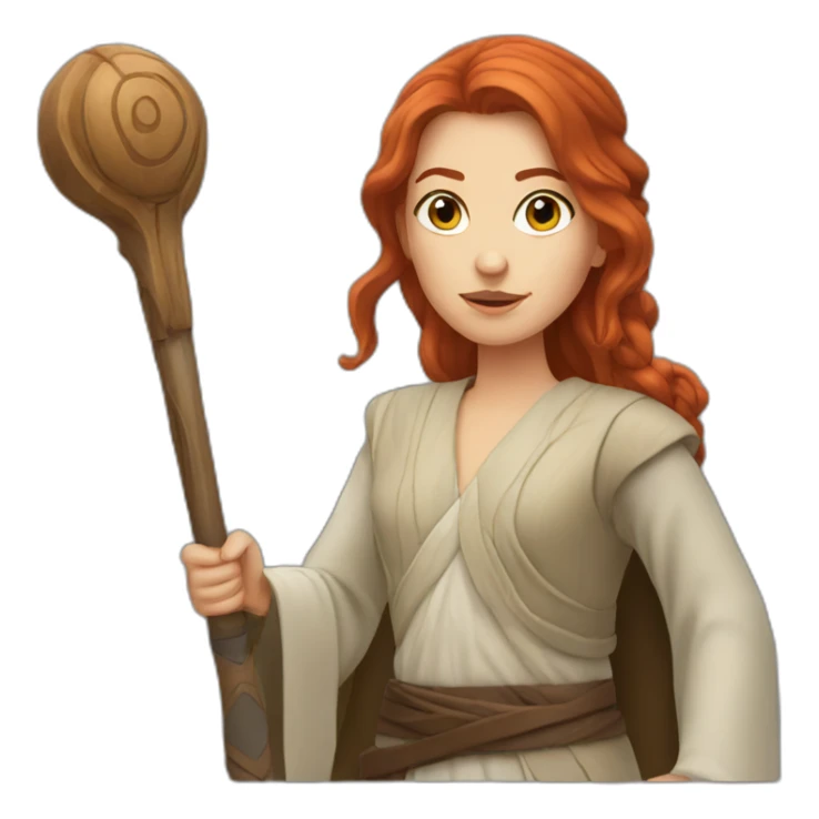 jedi red hair girl sticker
