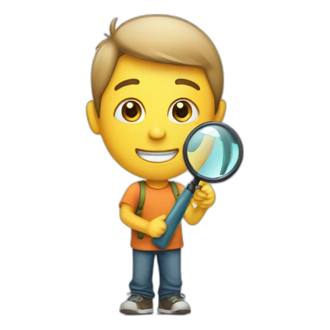 boy with magnifying glass sticker