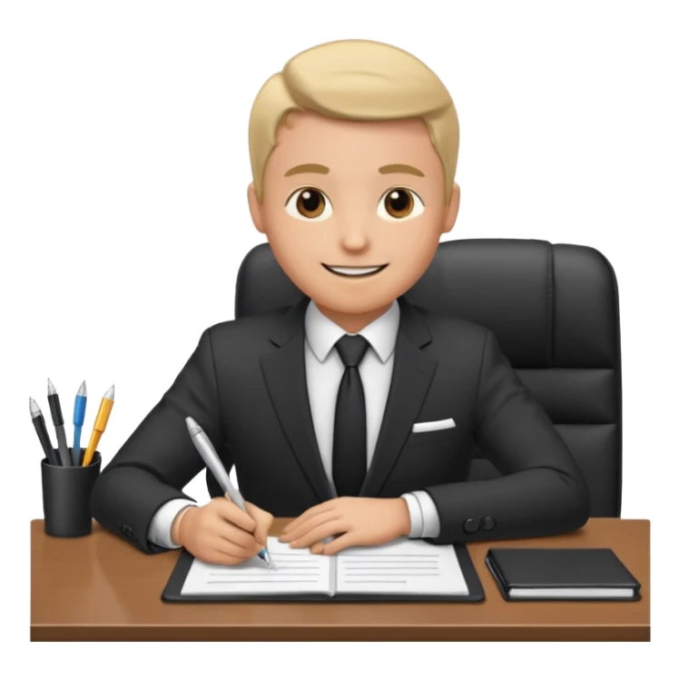 un recruteur à son bureau en face d'un candidat sticker