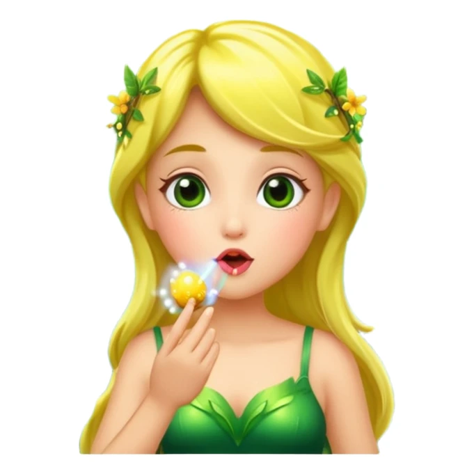 forest fairy blowing glowing kiss pollen sticker