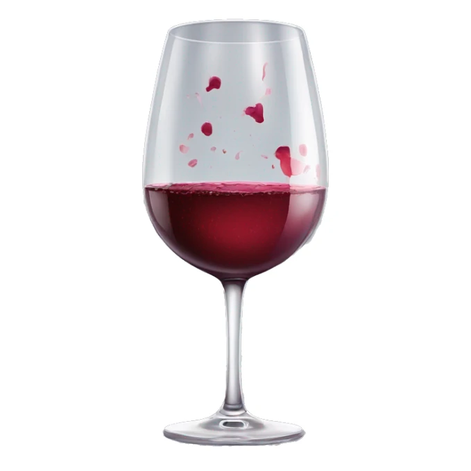 a glass of wine with lipstick residue on the glass sticker