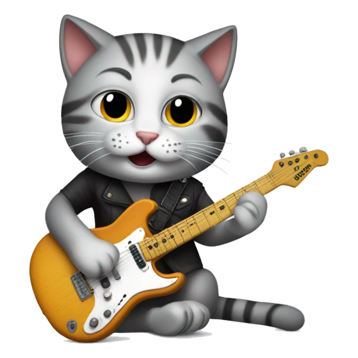 Cat jamming to hard rock music  sticker
