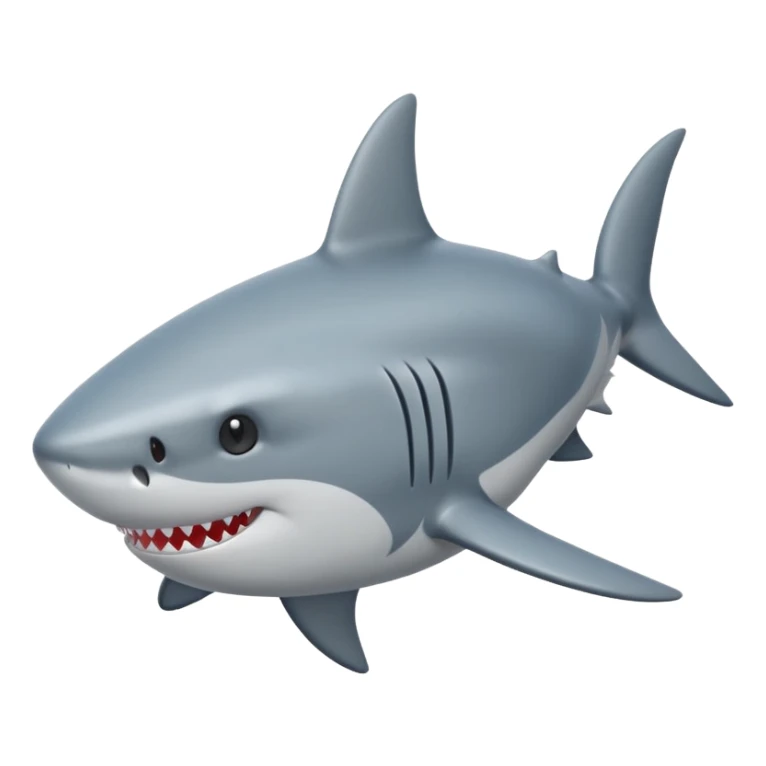 side view of shark body with a cat face sticker